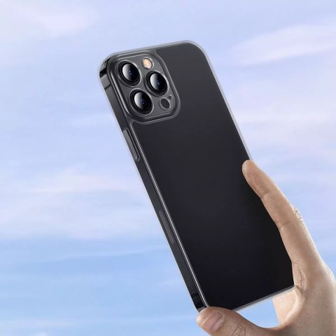 Baseus Baseus Frosted Glass Case etui pokrowiec do iPhone 13 Pro sztywna obudowa z żelową ramką czarny (ARWS001001) Baseus Baseus Frosted Glass Case etui pokrowiec do iPhone 13 Pro sztywna obudowa z żelową ramką czarny (ARWS001001)