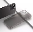 Baseus Baseus Frosted Glass Case etui pokrowiec do iPhone 13 Pro sztywna obudowa z żelową ramką czarny (ARWS001001)
