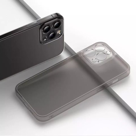 Baseus Baseus Frosted Glass Case etui pokrowiec do iPhone 13 Pro sztywna obudowa z żelową ramką czarny (ARWS001001) Baseus Baseus Frosted Glass Case etui pokrowiec do iPhone 13 Pro sztywna obudowa z żelową ramką czarny (ARWS001001)