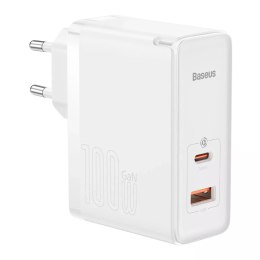 Baseus Baseus GaN5 Pro szybka uniwersalna ładowarka sieciowa GaN USB Typ C / USB 100W PD3.0, QC4.0+, AFC biały (CCGP090202)