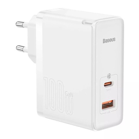 Baseus Baseus GaN5 Pro szybka uniwersalna ładowarka sieciowa GaN USB Typ C / USB 100W PD3.0, QC4.0+, AFC biały (CCGP090202) Baseus Baseus GaN5 Pro szybka uniwersalna ładowarka sieciowa GaN USB Typ C / USB 100W PD3.0, QC4.0+, AFC biały (CCGP090202)