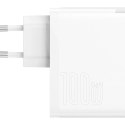 Baseus Baseus GaN5 Pro szybka uniwersalna ładowarka sieciowa GaN USB Typ C / USB 100W PD3.0, QC4.0+, AFC biały (CCGP090202)