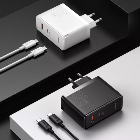 Baseus Baseus GaN5 Pro szybka uniwersalna ładowarka sieciowa GaN USB Typ C / USB 100W PD3.0, QC4.0+, AFC biały (CCGP090202) Baseus Baseus GaN5 Pro szybka uniwersalna ładowarka sieciowa GaN USB Typ C / USB 100W PD3.0, QC4.0+, AFC biały (CCGP090202)