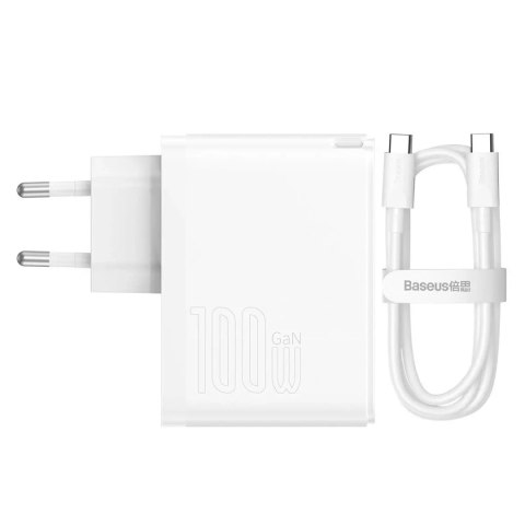 Baseus Baseus GaN5 Pro szybka uniwersalna ładowarka sieciowa GaN USB Typ C / USB 100W PD3.0, QC4.0+, AFC biały (CCGP090202) Baseus Baseus GaN5 Pro szybka uniwersalna ładowarka sieciowa GaN USB Typ C / USB 100W PD3.0, QC4.0+, AFC biały (CCGP090202)