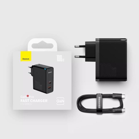 Baseus Baseus GaN5 Pro szybka uniwersalna ładowarka sieciowa GaN USB Typ C / USB 100W PD3.0, QC4.0+, AFC biały (CCGP090202) Baseus Baseus GaN5 Pro szybka uniwersalna ładowarka sieciowa GaN USB Typ C / USB 100W PD3.0, QC4.0+, AFC biały (CCGP090202)