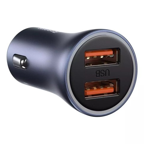 Baseus Baseus Golden Contactor Pro szybka ładowarka samochodowa 2x USB 40 W Quick Charge SCP FCP AFC + kabel USB - USB Typ C szary (TZC Baseus Baseus Golden Contactor Pro szybka ładowarka samochodowa 2x USB 40 W Quick Charge SCP FCP AFC + kabel USB - USB Typ C szary (TZC