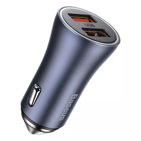 Baseus Baseus Golden Contactor Pro szybka ładowarka samochodowa 2x USB 40 W Quick Charge SCP FCP AFC + kabel USB - USB Typ C szary (TZC Baseus Baseus Golden Contactor Pro szybka ładowarka samochodowa 2x USB 40 W Quick Charge SCP FCP AFC + kabel USB - USB Typ C szary (TZC