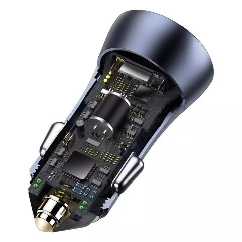 Baseus Baseus Golden Contactor Pro szybka ładowarka samochodowa 2x USB 40 W Quick Charge SCP FCP AFC + kabel USB - USB Typ C szary (TZC Baseus Baseus Golden Contactor Pro szybka ładowarka samochodowa 2x USB 40 W Quick Charge SCP FCP AFC + kabel USB - USB Typ C szary (TZC