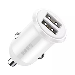 Baseus Baseus Grain Pro ładowarka samochodowa 2x USB 4,8 A biały (CCALLP-02)
