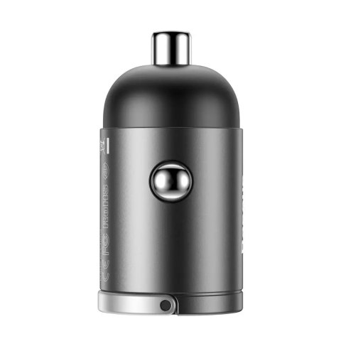 Baseus Baseus Tiny Star PPS mini inteligentna ładowarka samochodowa USB Typ C 30W Quick Charge 3.0 PD 3.0 szary (VCHX-B0G) Baseus Baseus Tiny Star PPS mini inteligentna ładowarka samochodowa USB Typ C 30W Quick Charge 3.0 PD 3.0 szary (VCHX-B0G)
