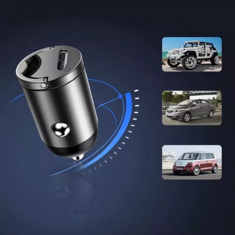 Baseus Baseus Tiny Star PPS mini inteligentna ładowarka samochodowa USB Typ C 30W Quick Charge 3.0 PD 3.0 szary (VCHX-B0G) Baseus Baseus Tiny Star PPS mini inteligentna ładowarka samochodowa USB Typ C 30W Quick Charge 3.0 PD 3.0 szary (VCHX-B0G)