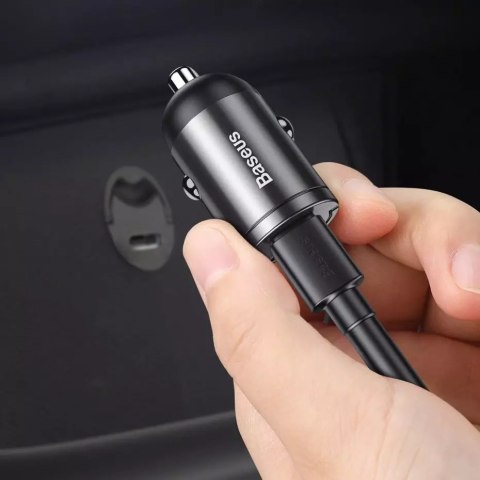 Baseus Baseus Tiny Star PPS mini inteligentna ładowarka samochodowa USB Typ C 30W Quick Charge 3.0 PD 3.0 szary (VCHX-B0G) Baseus Baseus Tiny Star PPS mini inteligentna ładowarka samochodowa USB Typ C 30W Quick Charge 3.0 PD 3.0 szary (VCHX-B0G)