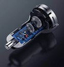 Baseus Baseus ładowarka samochodowa 2x USB 4,8A 24W z LCD + kabel 3w1 USB - USB Typ C / micro USB / Lightning 1,2m czarny (TZCCBX-0G)