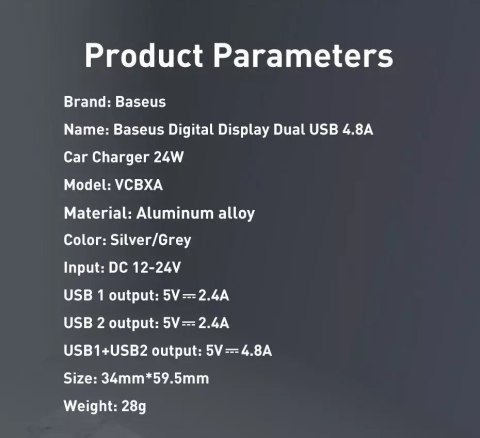Baseus Baseus ładowarka samochodowa 2x USB 4,8A 24W z LCD + kabel 3w1 USB - USB Typ C / micro USB / Lightning 1,2m czarny (TZCCBX-0G) Baseus Baseus ładowarka samochodowa 2x USB 4,8A 24W z LCD + kabel 3w1 USB - USB Typ C / micro USB / Lightning 1,2m czarny (TZCCBX-0G)