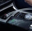 Baseus Baseus ładowarka samochodowa 2x USB 4,8A 24W z LCD + kabel 3w1 USB - USB Typ C / micro USB / Lightning 1,2m czarny (TZCCBX-0G)