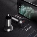 Baseus Baseus ładowarka samochodowa 2x USB 4,8A 24W z LCD + kabel 3w1 USB - USB Typ C / micro USB / Lightning 1,2m czarny (TZCCBX-0G)