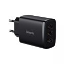 Baseus Ładowarka sieciowa Baseus Compact 3x USB Type A 17W Czarna