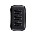 Baseus Ładowarka sieciowa Baseus Compact 3x USB Type A 17W Czarna