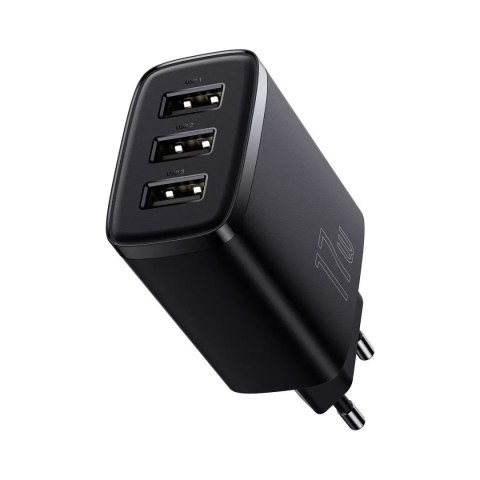Baseus Ładowarka sieciowa Baseus Compact 3x USB Type A 17W Czarna Baseus Ładowarka sieciowa Baseus Compact 3x USB Type A 17W Czarna