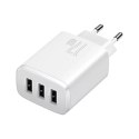 Baseus Ładowarka sieciowa Baseus Compact Quick Charger 3x USB 17W do telefonu tabletu słuchawek Biała