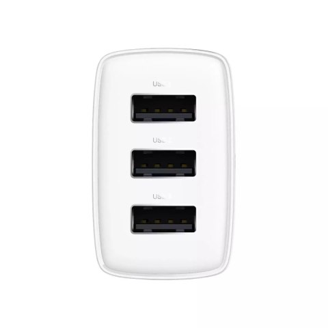 Baseus Ładowarka sieciowa Baseus Compact Quick Charger 3x USB 17W do telefonu tabletu słuchawek Biała Baseus Ładowarka sieciowa Baseus Compact Quick Charger 3x USB 17W do telefonu tabletu słuchawek Biała