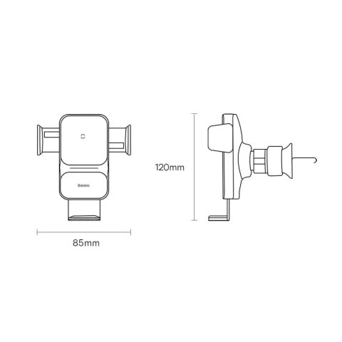 Baseus Uchwyt samochodowy Baseus Wisdom Holder do auta na telefon z ładowarką indukcyjną QI na kratkę Czarny Baseus Uchwyt samochodowy Baseus Wisdom Holder do auta na telefon z ładowarką indukcyjną QI na kratkę Czarny