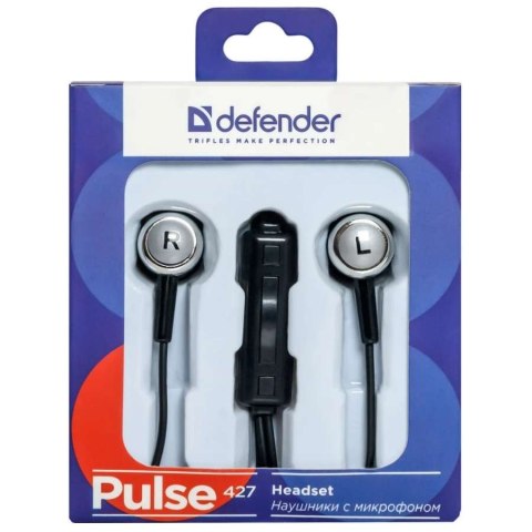 Defender Słuchawki przewodowe dokanałowe z mikrofonem Defender PULSE 427 mini Jack 3.5mm czarne Defender Słuchawki przewodowe dokanałowe z mikrofonem Defender PULSE 427 mini Jack 3.5mm czarne