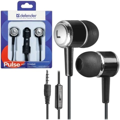 Defender Słuchawki przewodowe dokanałowe z mikrofonem Defender PULSE 427 mini Jack 3.5mm czarne Defender Słuchawki przewodowe dokanałowe z mikrofonem Defender PULSE 427 mini Jack 3.5mm czarne