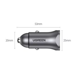 UGreen Ugreen ładowarka samochodowa USB Typ C / USB 24W Power Delivery Quick Charge szary (30780)