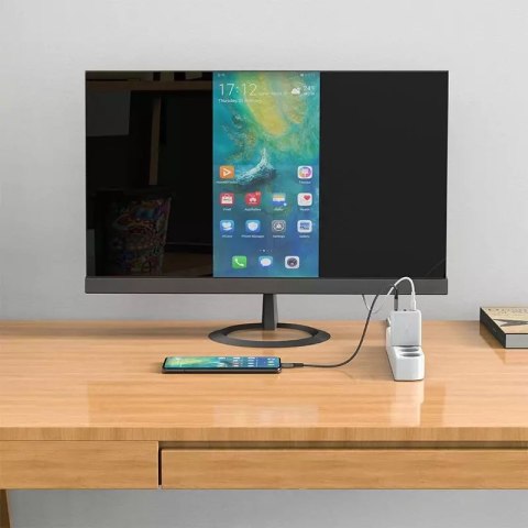 Acefast Acefast 2w1 ładowarka sieciowa GaN 65W USB Typ C / USB, adapter przejściówka HDMI 4K@60Hz (zestaw z kablem) biały (A17 white) Acefast Acefast 2w1 ładowarka sieciowa GaN 65W USB Typ C / USB, adapter przejściówka HDMI 4K@60Hz (zestaw z kablem) biały (A17 white)