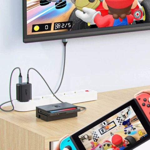 Acefast Acefast 2w1 ładowarka sieciowa GaN 65W USB Typ C / USB, adapter przejściówka HDMI 4K@60Hz (zestaw z kablem) biały (A17 white) Acefast Acefast 2w1 ładowarka sieciowa GaN 65W USB Typ C / USB, adapter przejściówka HDMI 4K@60Hz (zestaw z kablem) biały (A17 white)
