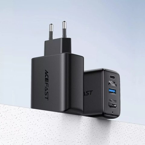 Acefast Acefast 2w1 ładowarka sieciowa GaN 65W USB Typ C / USB, adapter przejściówka HDMI 4K@60Hz (zestaw z kablem) biały (A17 white) Acefast Acefast 2w1 ładowarka sieciowa GaN 65W USB Typ C / USB, adapter przejściówka HDMI 4K@60Hz (zestaw z kablem) biały (A17 white)