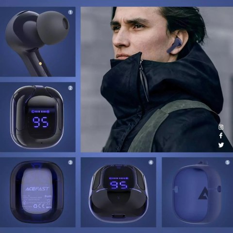 Acefast Acefast dokanałowe słuchawki bezprzewodowe TWS Bluetooth niebieski (T6 sapphire blue) Acefast Acefast dokanałowe słuchawki bezprzewodowe TWS Bluetooth niebieski (T6 sapphire blue)