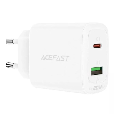 Acefast Acefast ładowarka sieciowa USB Typ C / USB 20W, PPS, PD, QC 3.0, AFC, FCP biały (A25 white)