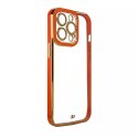 Apple Fashion Case etui do iPhone 12 Pro żelowy pokrowiec ze złotą ramką czerwony