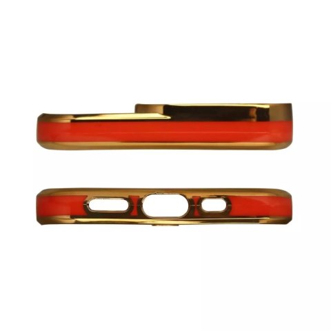 Apple Fashion Case etui do iPhone 12 Pro żelowy pokrowiec ze złotą ramką czerwony Apple Fashion Case etui do iPhone 12 Pro żelowy pokrowiec ze złotą ramką czerwony