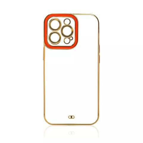 Apple Fashion Case etui do iPhone 12 Pro żelowy pokrowiec ze złotą ramką czerwony Apple Fashion Case etui do iPhone 12 Pro żelowy pokrowiec ze złotą ramką czerwony