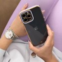 Apple Fashion Case etui do iPhone 12 Pro żelowy pokrowiec ze złotą ramką czerwony