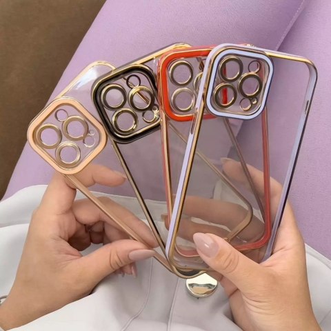 Apple Fashion Case etui do iPhone 12 Pro żelowy pokrowiec ze złotą ramką czerwony Apple Fashion Case etui do iPhone 12 Pro żelowy pokrowiec ze złotą ramką czerwony