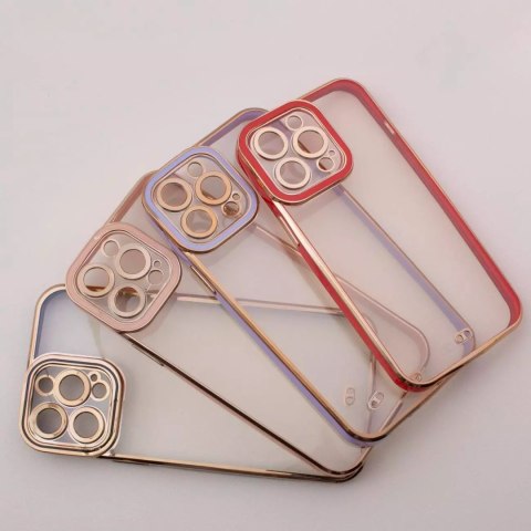 Apple Fashion Case etui do iPhone 12 Pro żelowy pokrowiec ze złotą ramką czerwony Apple Fashion Case etui do iPhone 12 Pro żelowy pokrowiec ze złotą ramką czerwony