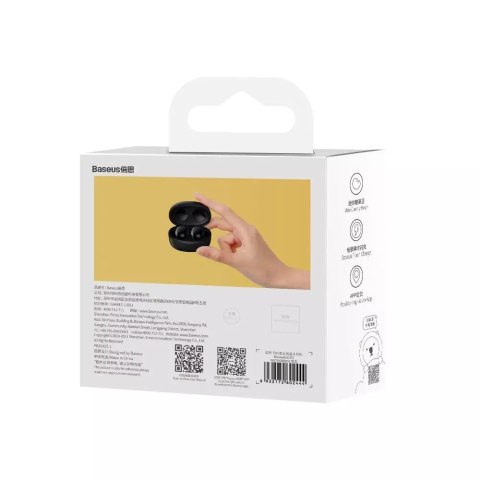 Baseus Baseus Bowie E2 bezprzewodowe słuchawki TWS Bluetooth 5.2 wodoodporne IP55 czarny (NGTW090001) Baseus Baseus Bowie E2 bezprzewodowe słuchawki TWS Bluetooth 5.2 wodoodporne IP55 czarny (NGTW090001)
