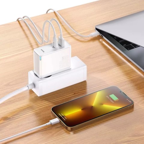 Baseus Baseus GaN5 Pro szybka uniwersalna ładowarka sieciowa GaN USB Typ C / USB 100W PD3.0, QC4.0+, AFC biały (CCGP090202) Baseus Baseus GaN5 Pro szybka uniwersalna ładowarka sieciowa GaN USB Typ C / USB 100W PD3.0, QC4.0+, AFC biały (CCGP090202)