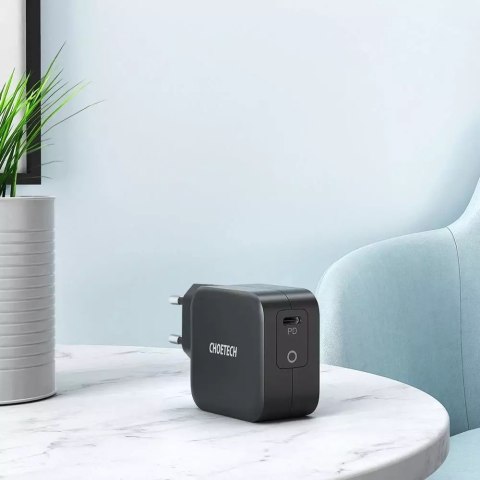 Choetech Choetech ładowarka sieciowa GaN USB Typ C 60W Power Delivery + kabel USB Typ C - USB Typ C 1,8m czarny (Q6006) Choetech Choetech ładowarka sieciowa GaN USB Typ C 60W Power Delivery + kabel USB Typ C - USB Typ C 1,8m czarny (Q6006)