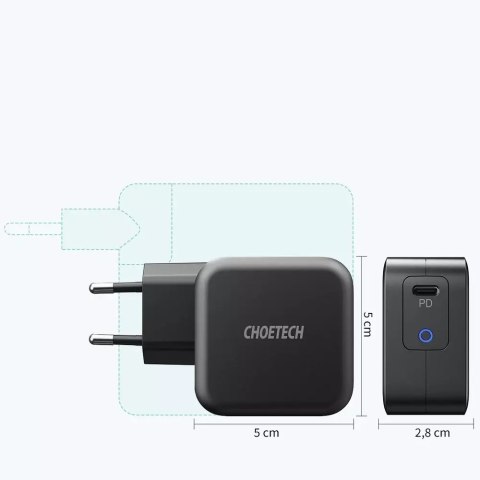 Choetech Choetech ładowarka sieciowa GaN USB Typ C 60W Power Delivery + kabel USB Typ C - USB Typ C 1,8m czarny (Q6006) Choetech Choetech ładowarka sieciowa GaN USB Typ C 60W Power Delivery + kabel USB Typ C - USB Typ C 1,8m czarny (Q6006)