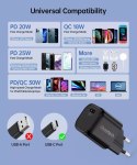 Choetech Choetech ładowarka sieciowa GaN USB Typ C PD 30W czarny (PD5007)