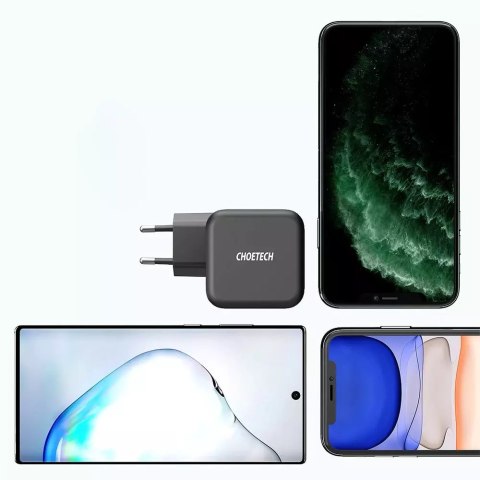 Choetech Choetech szybka ładowarka sieciowa GaN USB Typ C 61W 3A Power Delivery czarny (Q6006) Choetech Choetech szybka ładowarka sieciowa GaN USB Typ C 61W 3A Power Delivery czarny (Q6006)