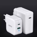 Choetech Choetech szybka ładowarka sieciowa GaN USB Typ C PD USB-A QC3.0 65W 3,25A biały (PD8002)