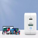 Choetech Choetech szybka ładowarka sieciowa GaN USB Typ C PD USB-A QC3.0 65W 3,25A biały (PD8002)