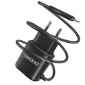 Dudao Dudao ładowarka sieciowa 2x USB z wbudowanym kablem Lightning 12 W czarny (A2ProL black)