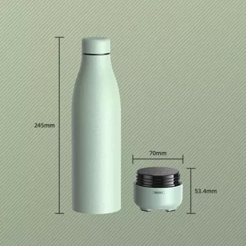 Remax Remax bezprzewodowy głośnik bluetooth 5.0 z termosem kubkiem termicznym 500ml niebieski (RB-M5) Remax Remax bezprzewodowy głośnik bluetooth 5.0 z termosem kubkiem termicznym 500ml niebieski (RB-M5)